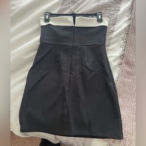 Gray Strapless Knee-Length Sheath Dress